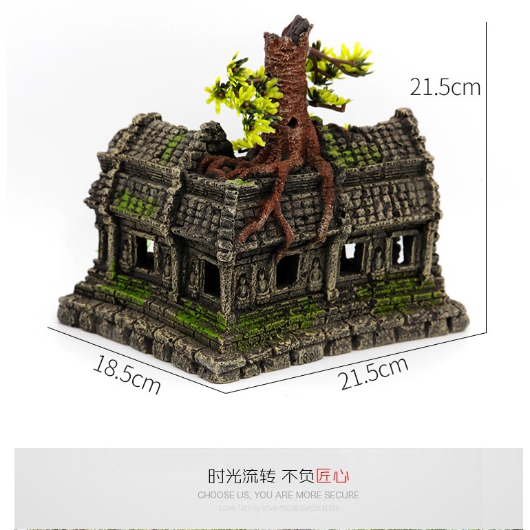 Mô hình Nhà Cổ - Lâu Đài - Nhà Tháp trang trí bể cá tiểu cảnh non bộ