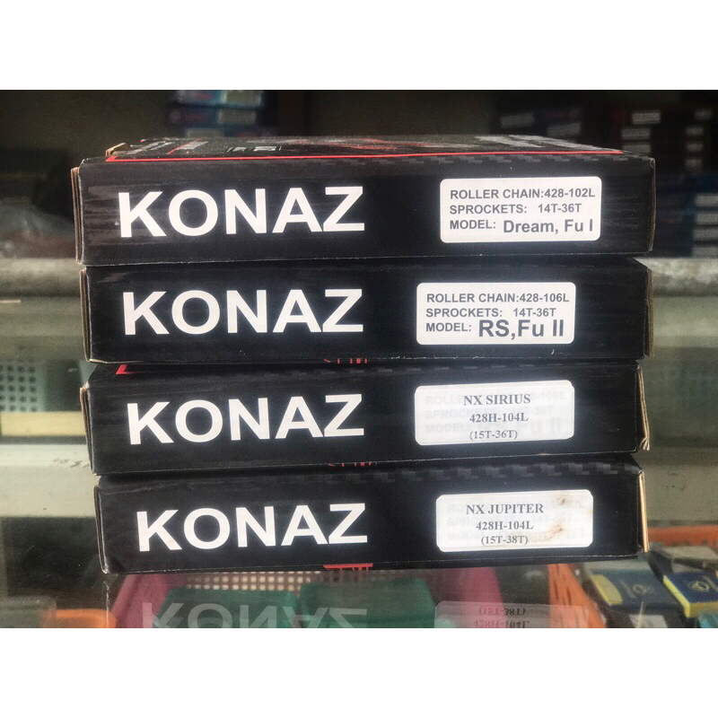 Bộ nhông xích xe máy Dream/Wave RS/RSX/S110/Sirius/Jupiter chính hãng KONAZ.Sơn tĩnh điện,xích dày 428H