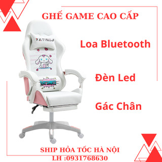 Ghế gaming cao cấp , ghế chơi game có loa bluetooth , ghế game gaming có Đèn LED cảm biến kèm gác chân
