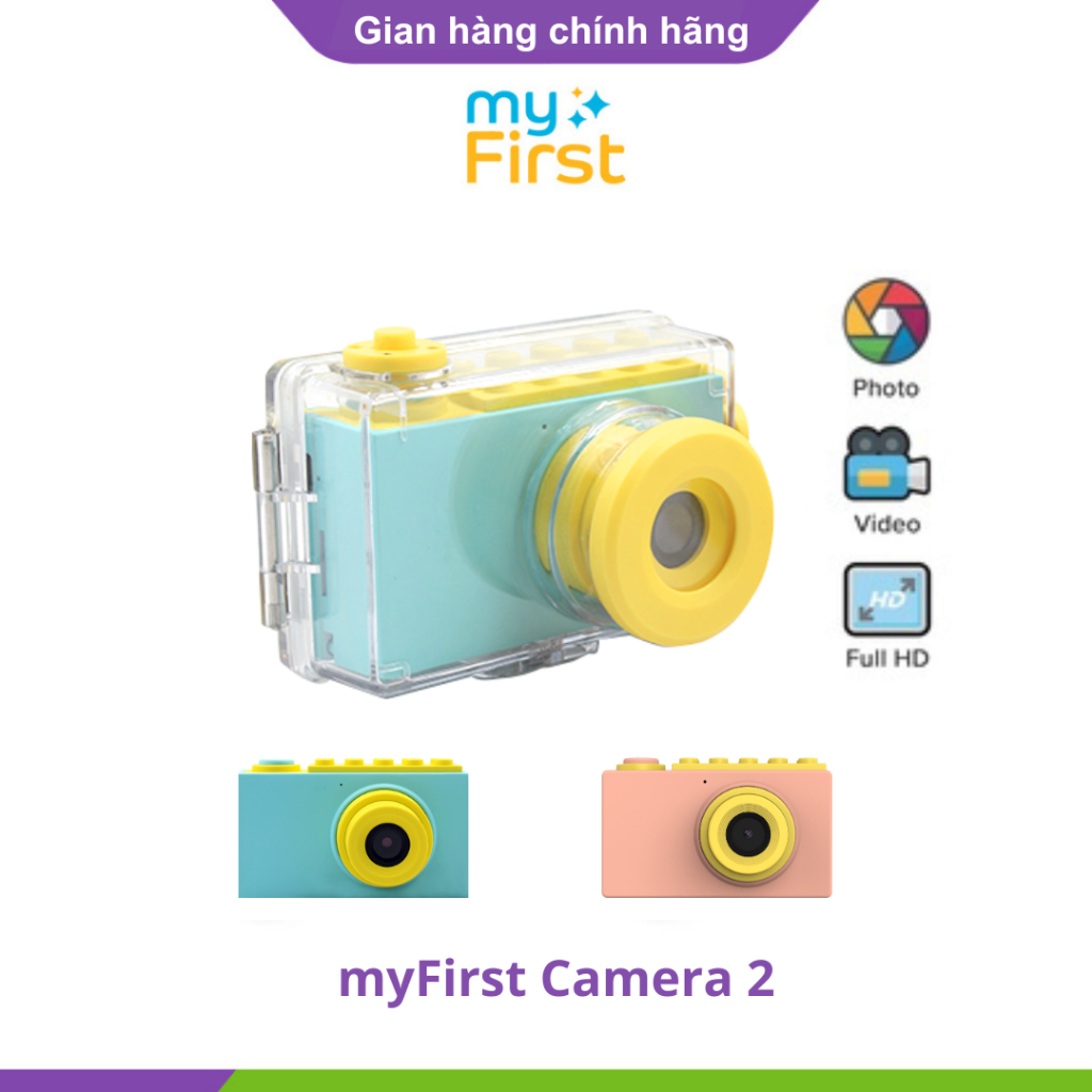 Máy ảnh trẻ em myFirst Camera 2 - Máy ảnh kỹ thuật số mini cho bé chống sốc 8MP quay chụp HD [TẶNG VỎ CHỐNG NƯỚC]
