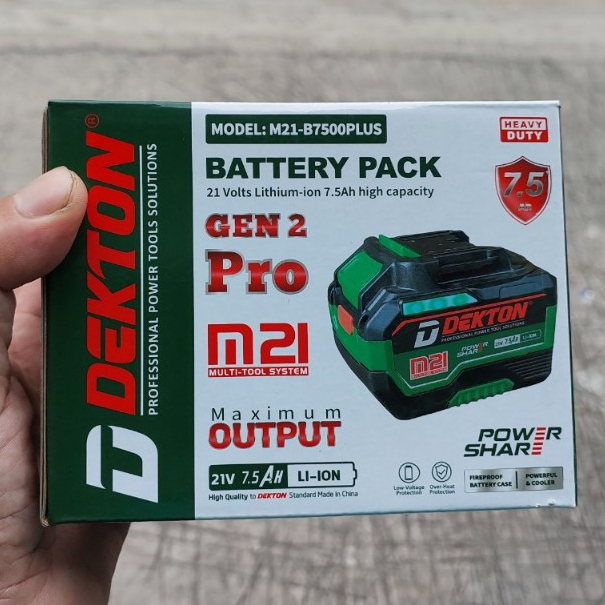 Pin Dekton 7.5Ah-21V chân pin Makita mã M21- B7500 PLUS