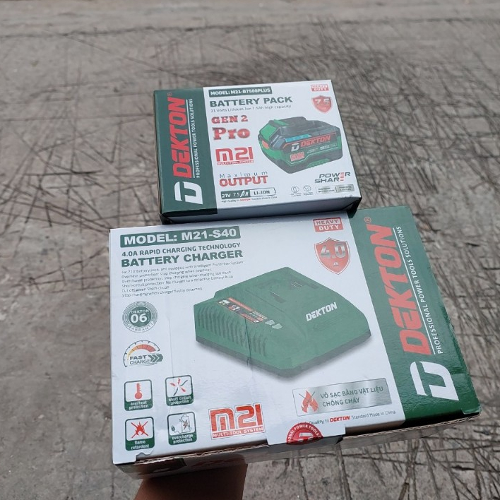 Pin Dekton 7.5Ah-21V chân pin Makita mã M21- B7500 PLUS