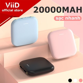 Sạc dự phòng mini công suất lớn 20000mah với đèn LED, pin sạc dự phòng di động