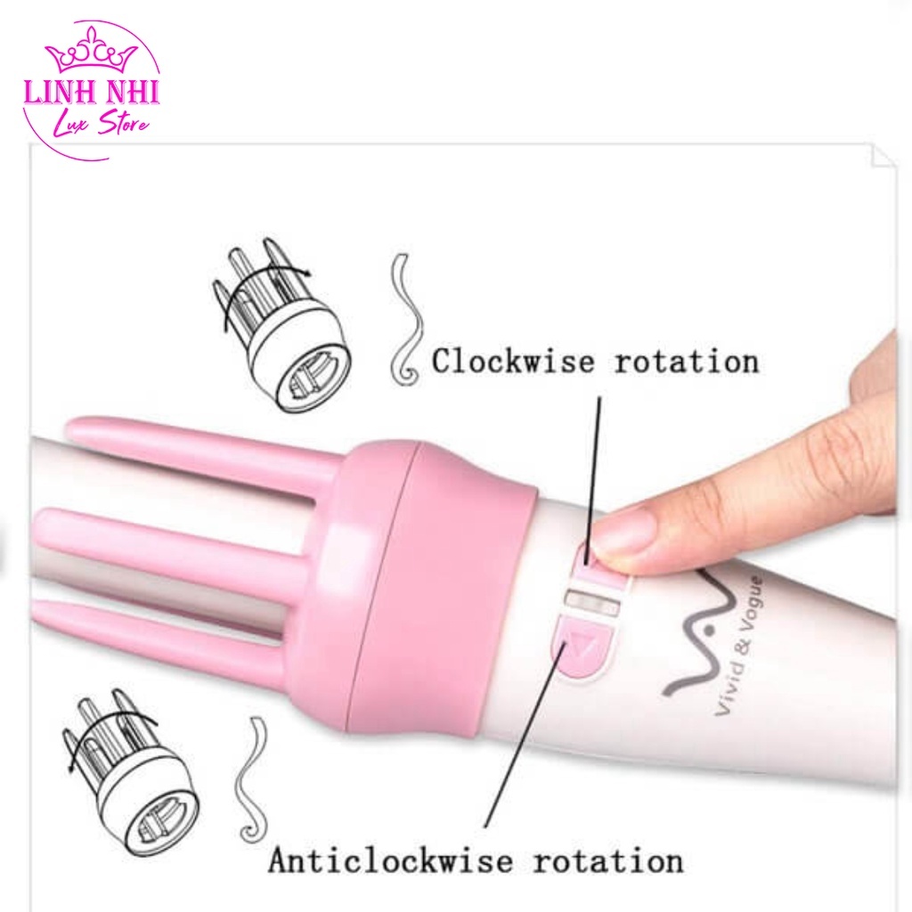 Máy uốn tóc tự động xoay 360 độ làm xoăn tóc , tiện sử dụng- Yun.shop32