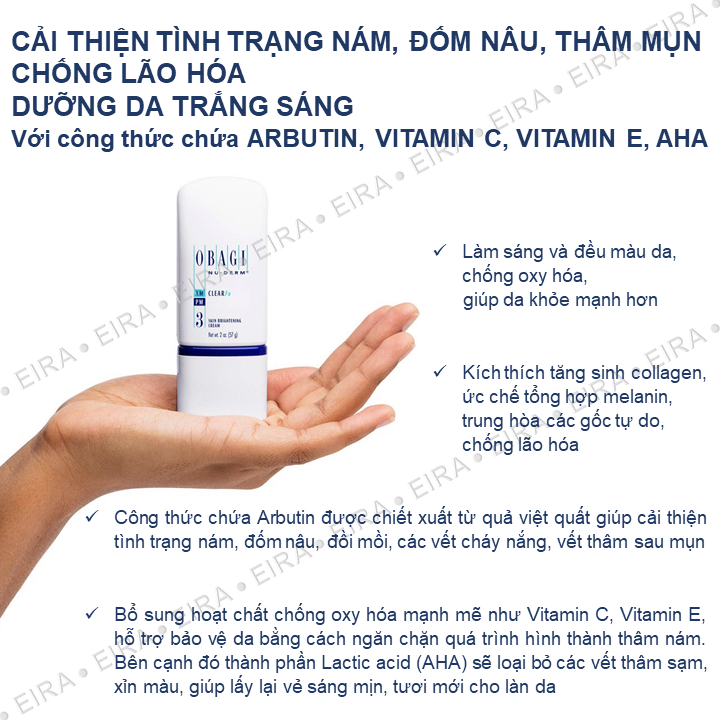 Kem Dưỡng Làm Sáng Da, Giảm Thâm Nám, Đốm Nâu, Chống Lão Hóa - 57g