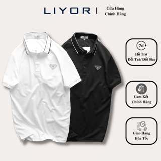 Áo Polo Nam LIYOR Áo Thun Có Cổ thun cotton mè thấm mồ hôi chống bám bụi và ít nhăn có logo đơn giản trẻ trung ACB4119