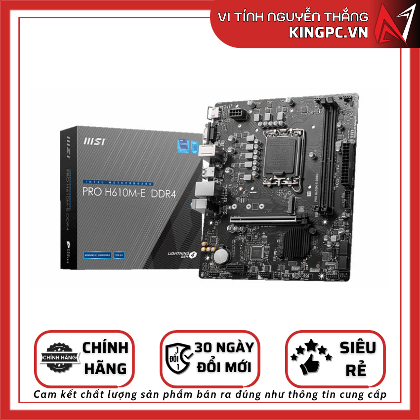 Mainboard - Bo mạch chủ MSI PRO H610M-E (Intel H610/ LGA 1700/ M-ATX/ 2 khe ram/ DDR4)