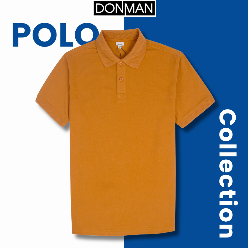 Áo Polo trơn DONMAN cao cấp với chất Premium CVC pique Thấm hút mồ hôi tốt, giảm nhiệt AT59