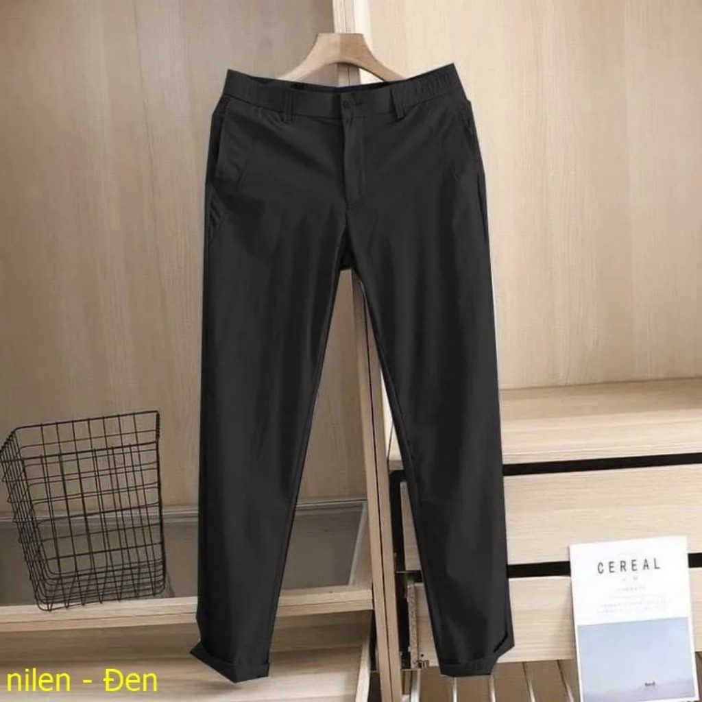 Quần dài nam vải đũi ống suông