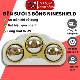 Đèn sưởi nhà tắm 2 bóng, 3 bóng bảo hành 2 năm, đèn sưởi nhà tắm nineshield hình vòm chính hãng nhật bản