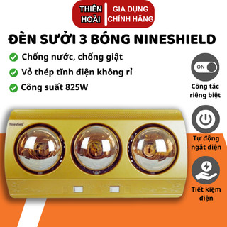 Đèn sưởi nhà tắm 2 bóng, 3 bóng bảo hành 2 năm, đèn sưởi nhà tắm nineshield chính hãng nhật bản