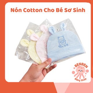Nón sơ sinh 100% cotton cho bé 0-3 tháng tuổi