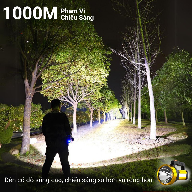 Đèn Pin Cầm Tay Kumo Siêu Sáng Chống Nước 3 Chế Độ Sáng Sạc Được Cho Điện Thoại