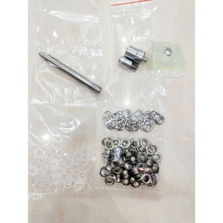 Combo 1 cối đóng khoen mắt cáo dùng cho máy thủ công+100 khoen ore 8li +100 long đền nhựa+1 cây đục tạo lỗ 6li