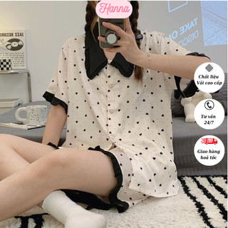 Đồ ngủ pijama ngắn tay , bộ mặc nhà cho nữ chất liệu lụa cao cấp phù hợp mùa hè