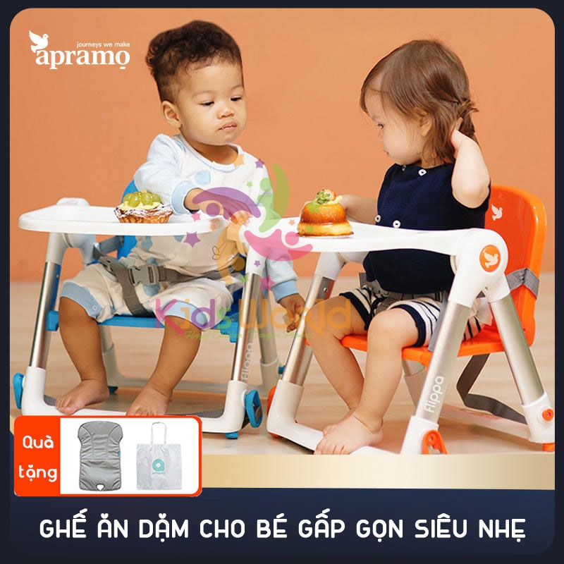 Ghế ăn dặm cho bé 🥣 ghế ăn dặm gấp gọn Apramo Flippa Dining Booster cho bé từ 6 tháng đến 3 tuổi