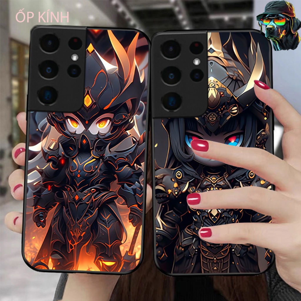 Ốp điện thoại mặt kính Samsung s21 ultra / samsung s21 plus bộ ốp ngầu vip mạnh mẽ siêu người máy