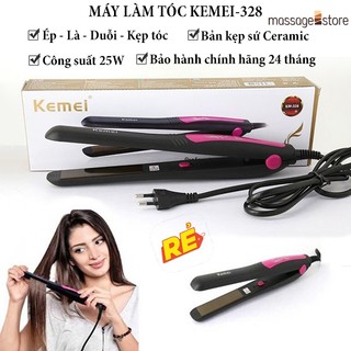 Máy duỗi tóc thẳng Kemei-328, Máy làm tóc đa năng Là tóc, Bấm tóc, Ép tóc, Kẹp tóc làm đẹp cho chị em