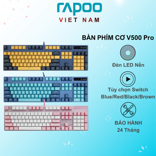 Bàn Phím Cơ Rapoo V500 Pro Yellow Blue  Switch Rapoo  