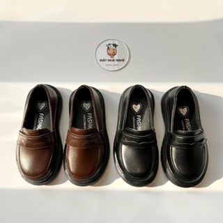   FORM NHỎ  Giày Lười Bé Trai Bé Gái Oxford Da Bóng Đế Răng Cưa Chống Trơn Trượt Phong Cách Anh Quốc G33  