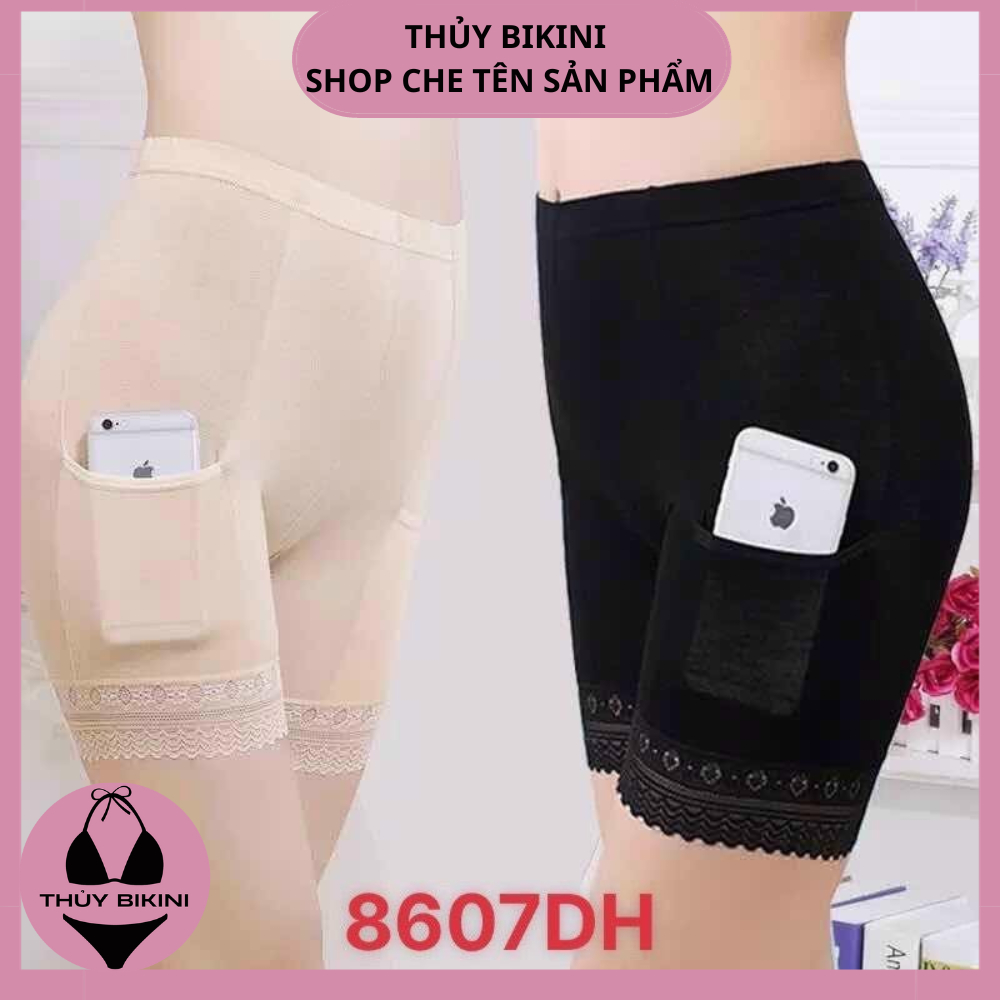 Quần đùi mặc trong váy có túi chất cotton siêu co giãn QV44
