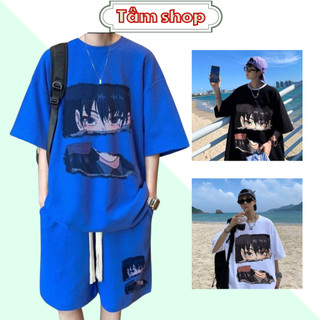 Bộ Thể Thao Nam mùa hè mặc ở nhà chất Cotton Xốp Thái ANIME siêu xịn, Đồ Bộ Nam Quần Áo mùa hè cộc tay