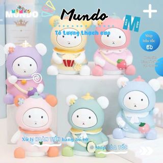 Tô Tượng Thạch Cao Bộ Gấu Đi Học Mẫu Mới Size M, Tượng Thạch Cao MUNDO