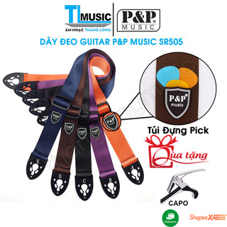 Dây đeo guitar P&P Music SR505 có kèm túi đựng pick,màu sắc đa dạng,bền chắc