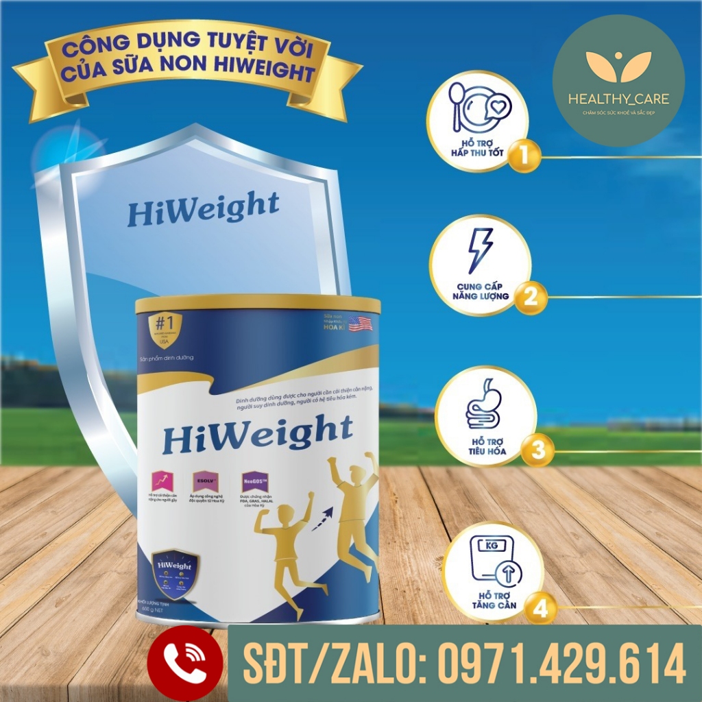 Sữa tăng cân Hiweight lon 650g  Sữa tăng cân cho người gầy, trẻ em và người lớn