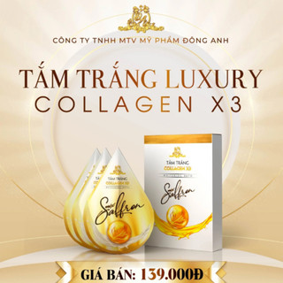 Tắm trắng toàn thân kích trắng collagen x3 Đông Anh Luxury Mix Saffron hộp 3 gói