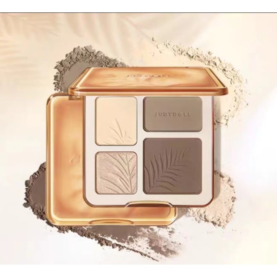 JUDYDOLL Bảng Phấn Tạo Khối Bắt Sáng mẫu mới Màu Lì Tự Nhiên Lâu Trôi Chống Nước