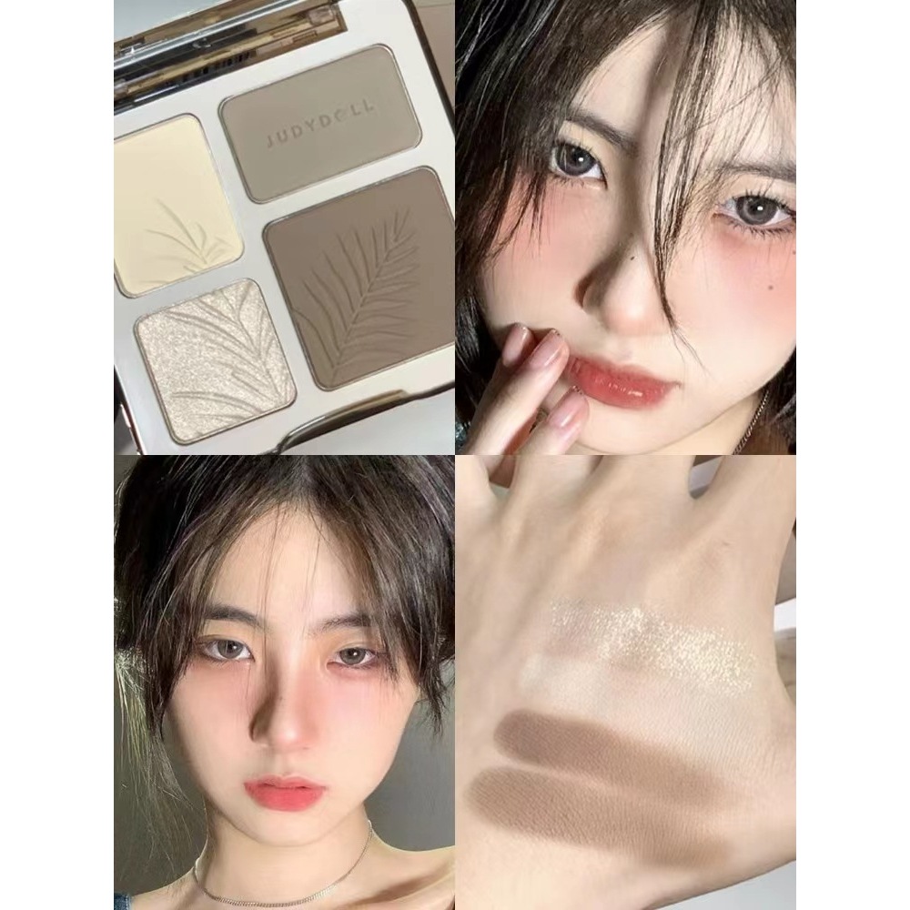 JUDYDOLL Bảng Phấn Tạo Khối Bắt Sáng mẫu mới Màu Lì Tự Nhiên Lâu Trôi Chống Nước