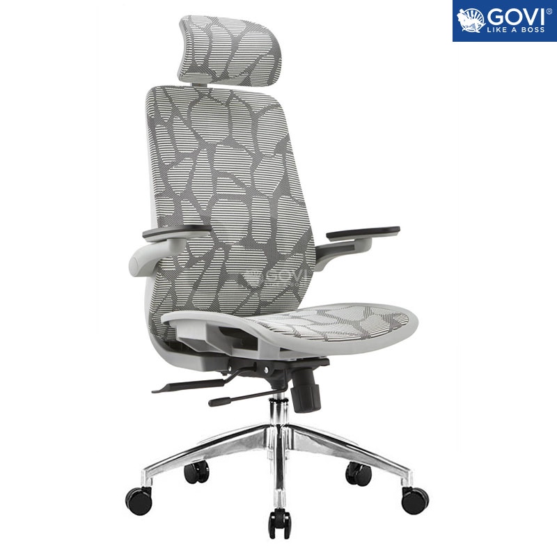 Ghế công thái học Ergonomic GOVI Como C213 - Tựa đầu điều chỉnh độ cao, lưng và đệm bọc vải lưới 3D, thiết kế tinh tế