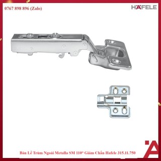 Bản lề trùm ngoài giảm chấn Hafele 311.01.500 (mã mới 315.11.750) kèm đế 4 lỗ 315.98.550