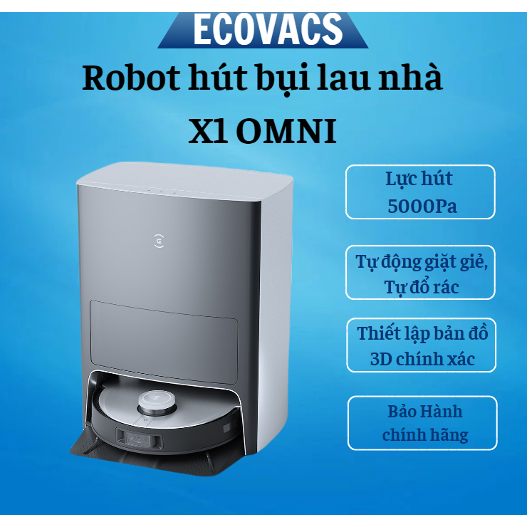 Robot hút bụi lau nhà Ecovacs Deebot X1 Onmi, hàng quốc tế, giá rẻ