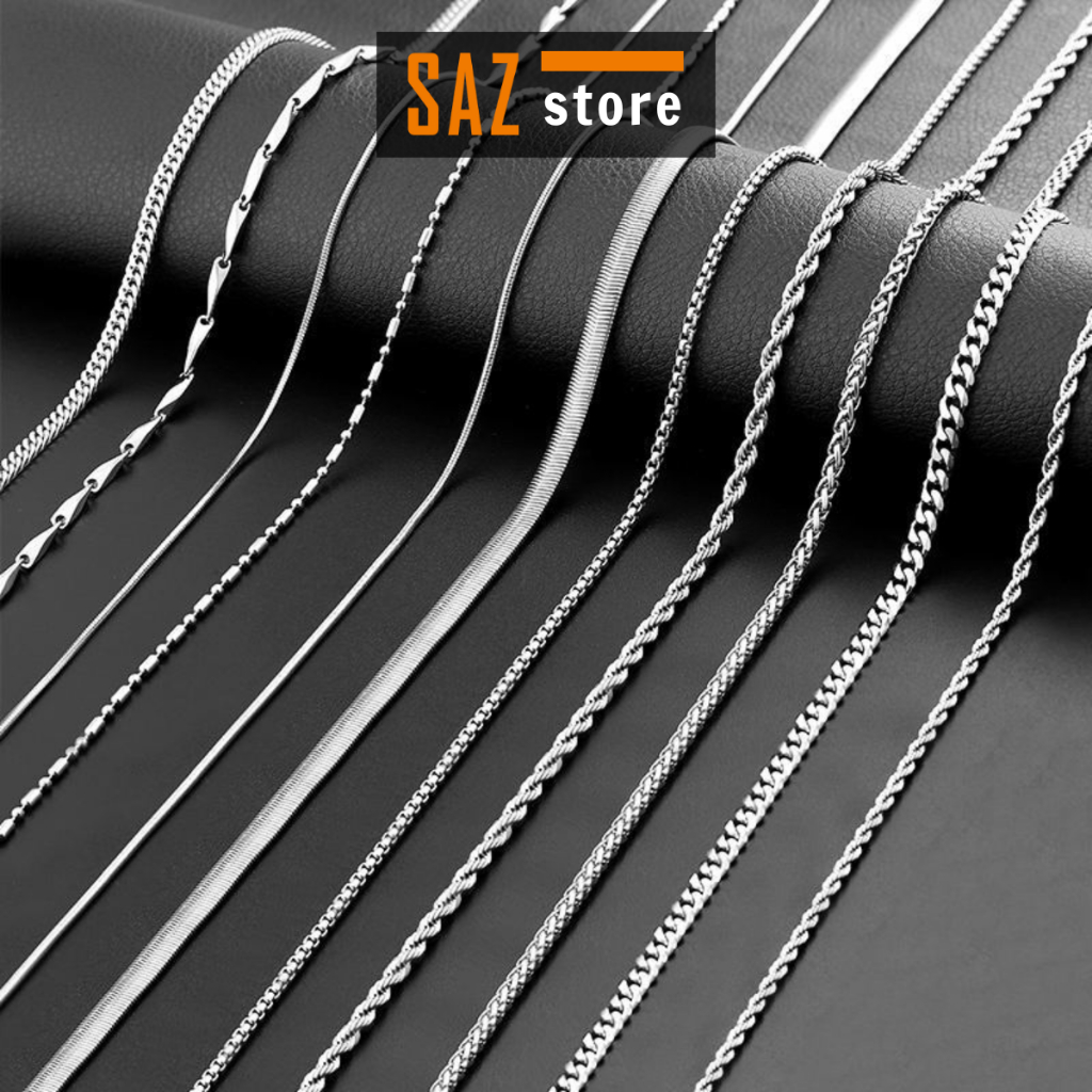 Vòng cổ nam nữ titan dây chuyền trơn basic dễ phối đồ SAZ thiết kế đơn giản nhiều lựa chọn -  Dây chuyền basic