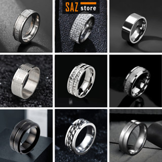 Nhẫn nam titan không gỉ  SAZ thời trang chất liệu Titan đẹp đơn giản chống gỉ - Nhẫn Tổng Hợp Có Size