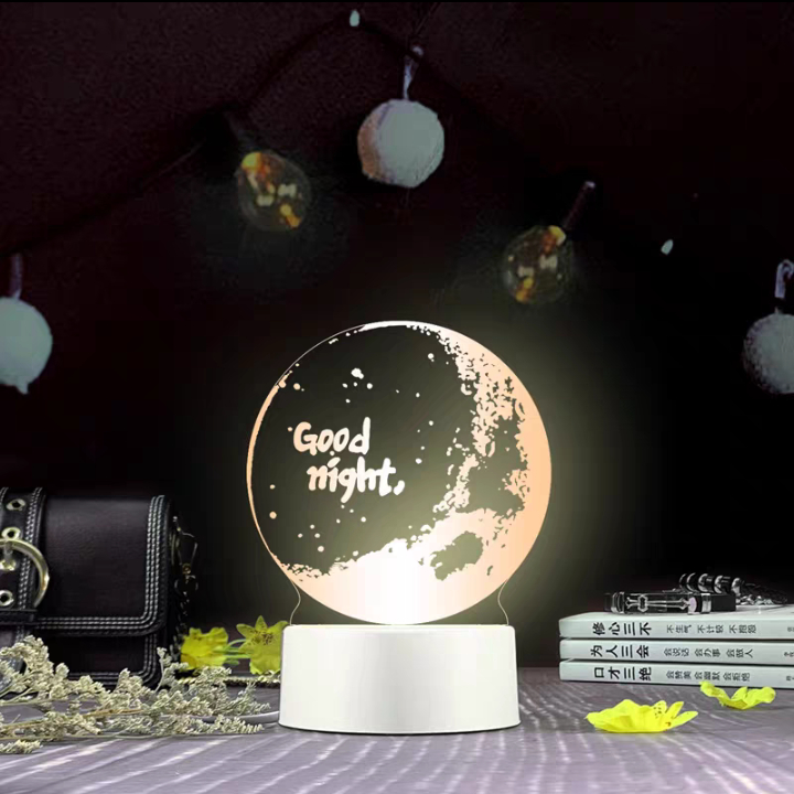 Đèn ngủ 3d để bàn 3 chế độ sáng, đèn ngủ led decor trang trí phòng ngủ đẹp có thể làm quà tặng