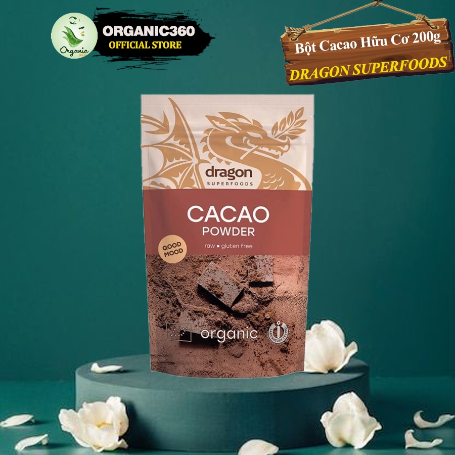 Bột Cacao Nguyên Chất Hữu Cơ DRAGON SUPERFOODS Organic Cacao Powder 200g