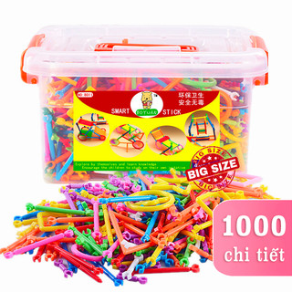 Bộ xếp hình que diêm 1000 chi tiết, đồ chơi lắp ghép que diêm sáng tạo cho bé