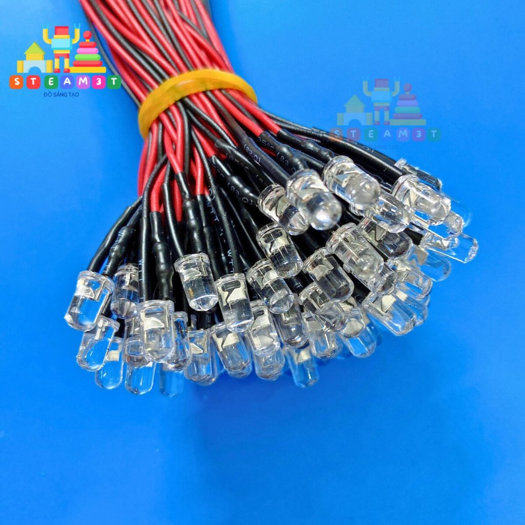 5 Đèn Led 7 màu đổi màu - Đèn LED 5MM Điốt Phát Sáng Có Dây 3.7V 5/6/7/9/12V Đèn Báo DIY mô Hình Đèn - LK0038