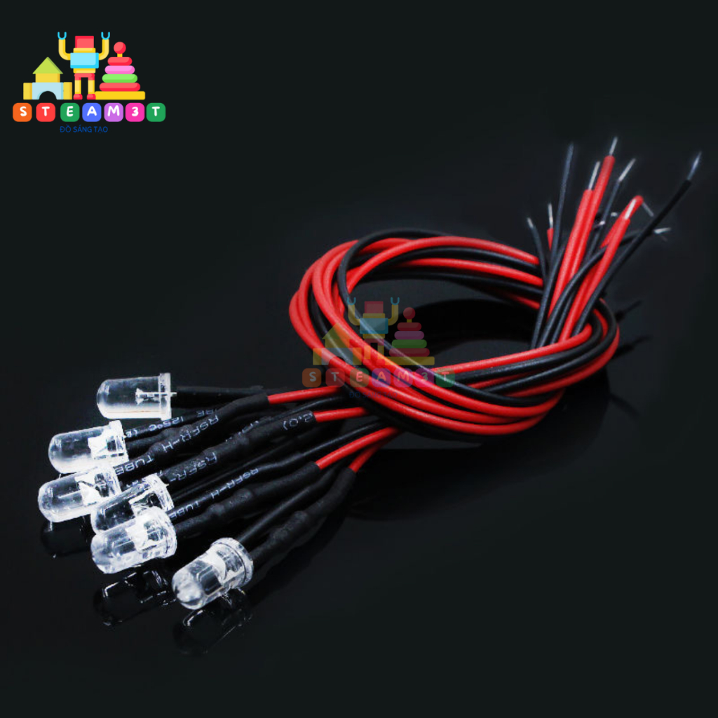 5 Đèn Led 7 màu đổi màu - Đèn LED 5MM Điốt Phát Sáng Có Dây 3.7V 5/6/7/9/12V Đèn Báo DIY mô Hình Đèn - LK0038