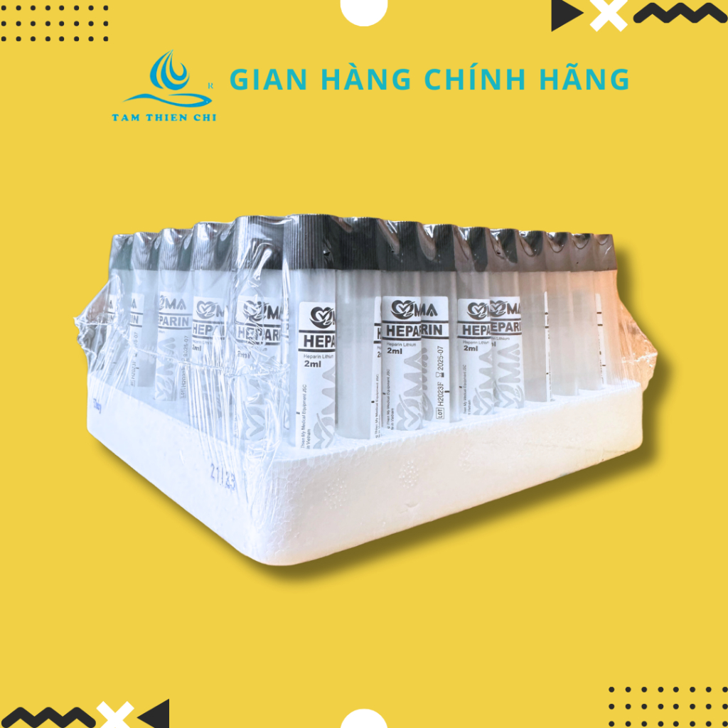 Ống nghiệm kháng đông 2ml Heparin VMA Hồng Thiện Mỹ