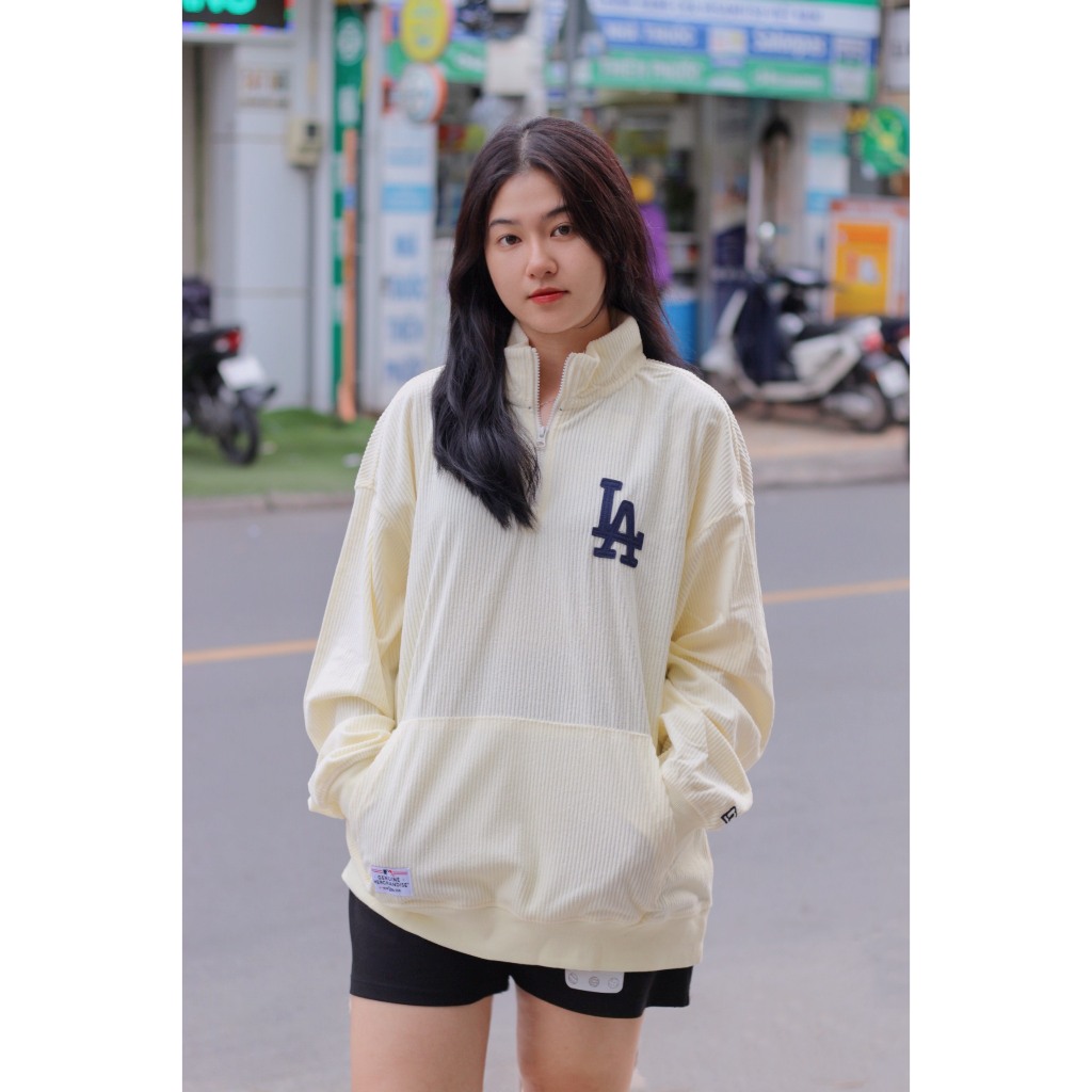 [Chính Hãng] Áo Sweater Zip Logo La - Kem - Code: 13867758