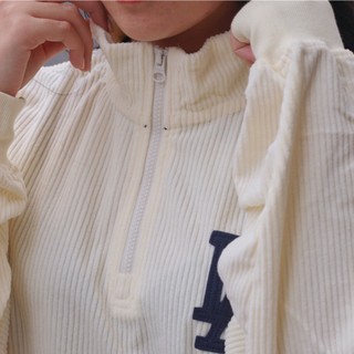 [Chính Hãng] Áo Sweater Zip Logo La - Kem - Code: 13867758