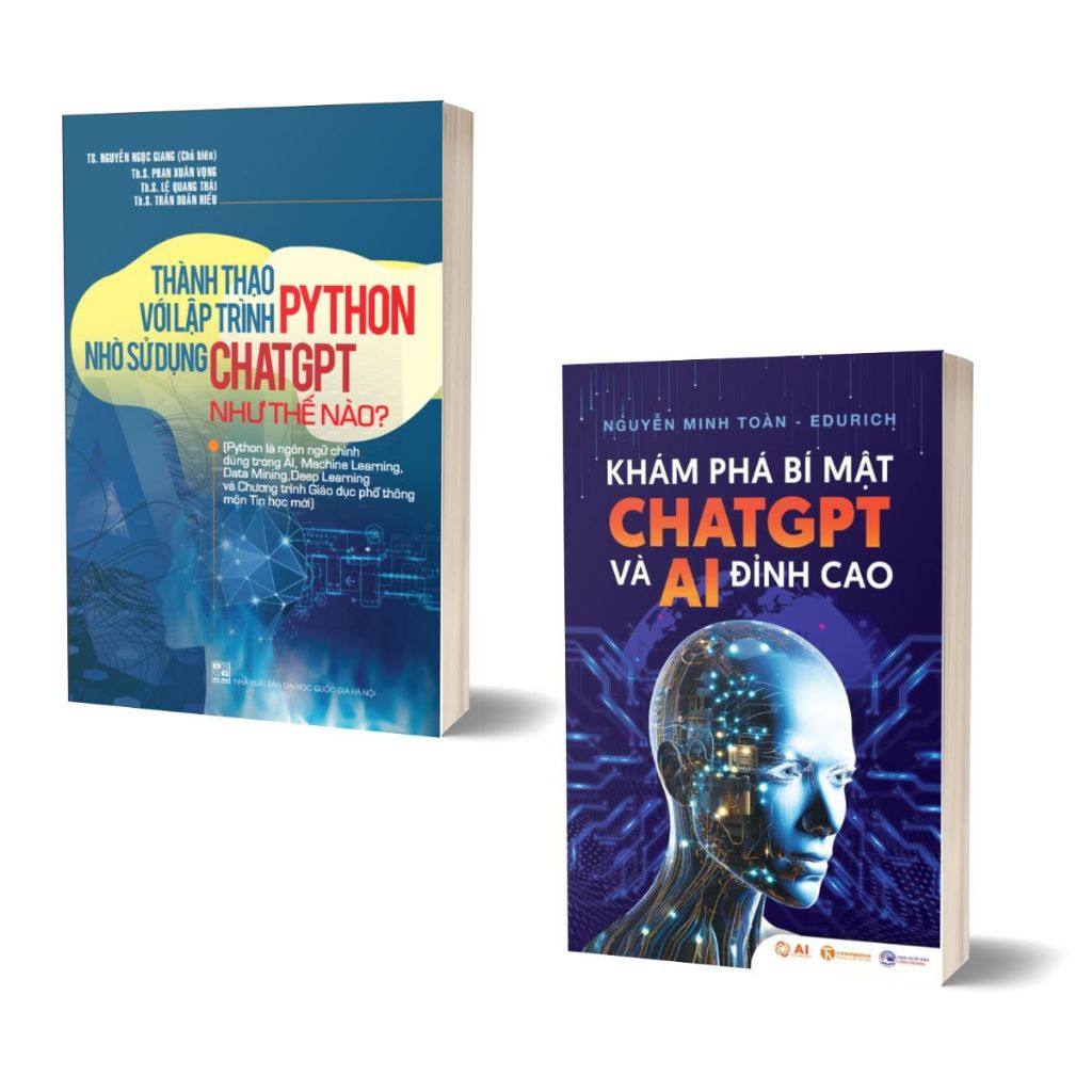 Sách - Combo Khám Phá Bí Mật ChatGPT Và AI Đỉnh Cao + Thành Thạo Với Lập Trình Python Nhờ Sử Dụng Chat GPT Như Thế Nào