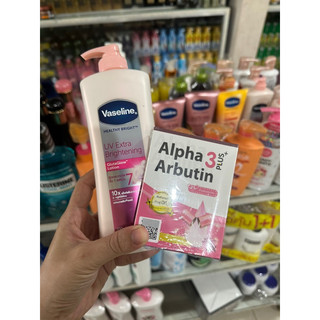 COMBE VASELINE DƯỠNG THỂ 320ml VÀ VỈ KÍCH TRĂNG ALPHA ARBUTIN 3X thailand