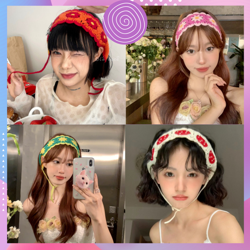 Mũ len, khăn len nửa đầu kiểu đơn giản