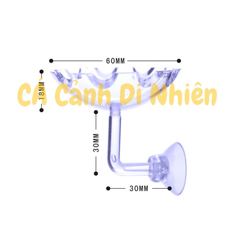 Chén Tép bằng MICA hít kính hình bông hoa - Chén đựng thức ăn cho cá tép cảnh 6 cm