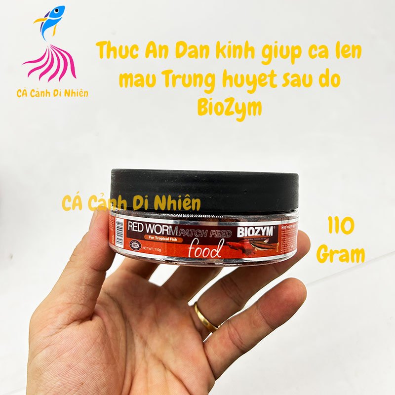 Thức ăn viên cám dán kính TRÙNG HUYẾT sâu đỏ cho cá Biozym Red Worm tab patch 110 Gram